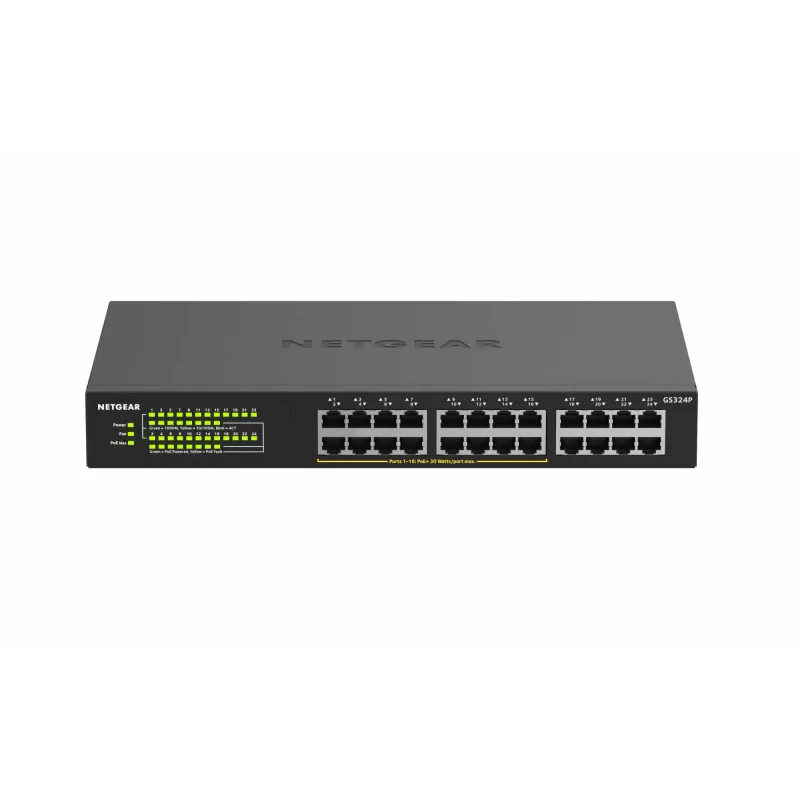 NETGEAR GS324P unmanaged Gigabit Ethernet (10/100/1000) Power over Ethernet (PoE) 1U zwart