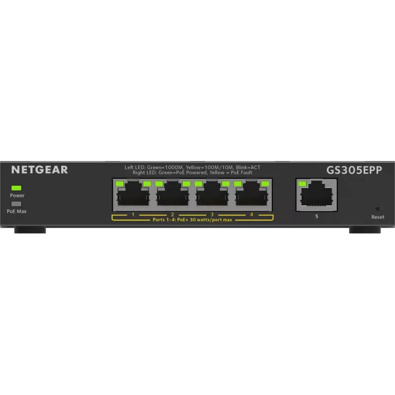 NETGEAR 5-poorts Gigabit Ethernet managed switch (GS305EPP)