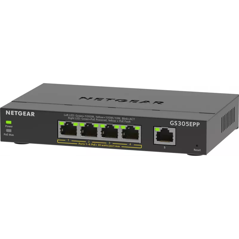 NETGEAR 5-poorts Gigabit Ethernet managed switch (GS305EPP)