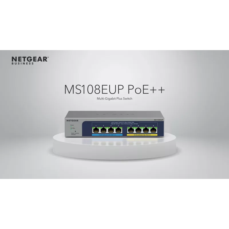 NETGEAR 8-poorts Ultra60 PoE++ Multi-Gigabit (2,5G) Ethernet Plus switch managed L2/L3 2.5G Ethernet (100/1000/2500) Power over Ethernet (PoE) grijs