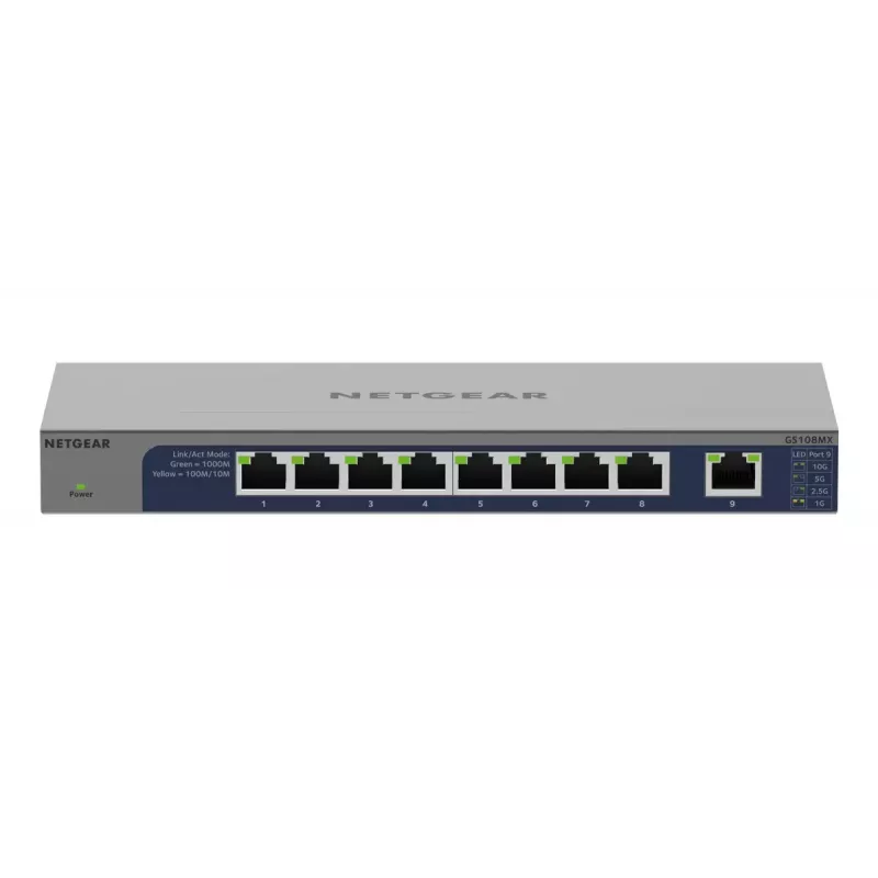 NETGEAR GS108MX-100EUS netwerkswitch Unmanaged L2 Gigabit Ethernet (10/100/1000) desktop-/wandmontage