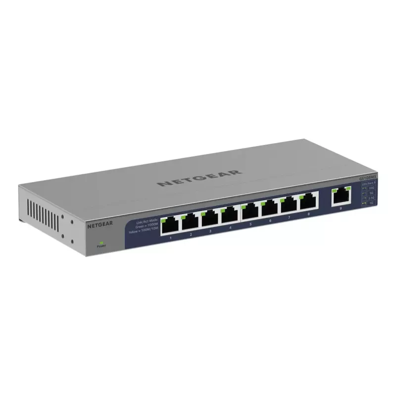 NETGEAR GS108MX-100EUS netwerkswitch Unmanaged L2 Gigabit Ethernet (10/100/1000) desktop-/wandmontage