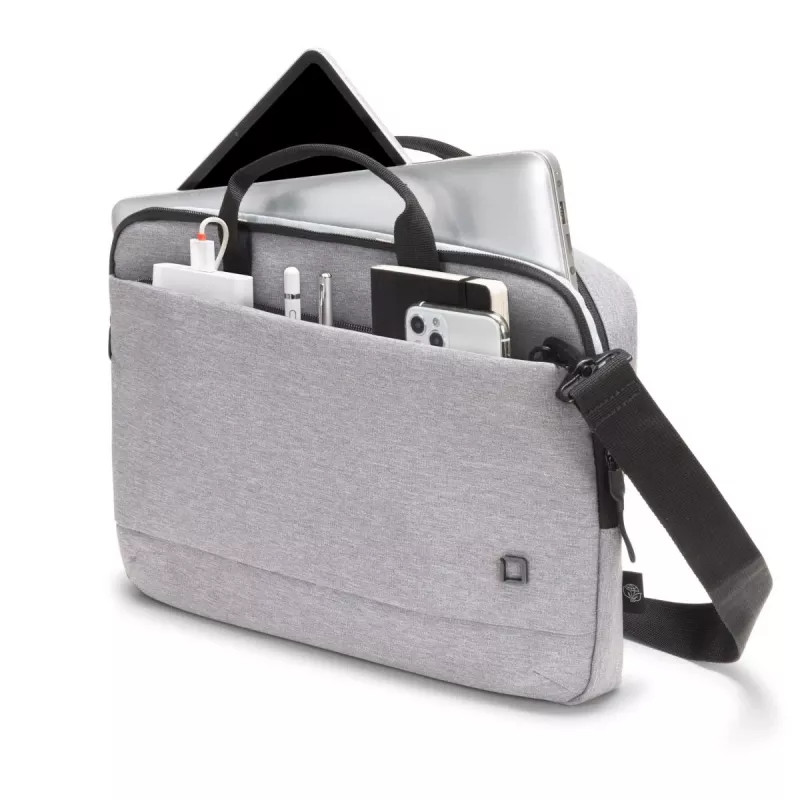 DICOTA slim Eco Motion - 14-15.6in notebooktas - lichtgrijs / 600d Rpe polyester