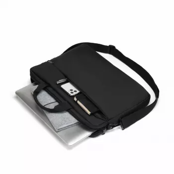 DICOTA slim Case One - 13-14.1in notebooktas - zwart / 300d gerecycled PET-polyester