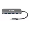 USB-hub D-Link DUB-2340 USB-C 4-poorts USB 3.0 Power Delivery 60W