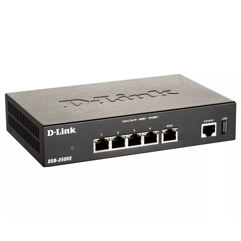 Desktop-router D-Link DSR-250V2 draadloos Gigabit Ethernet zwart