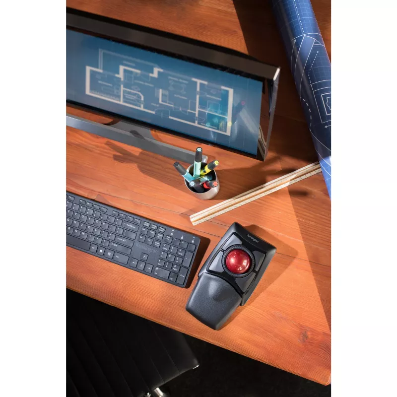 Kensington Expert muis draadloze trackball, dubbelhandig, optisch, RF draadloos + Bluetooth, 400 DPI, zwart