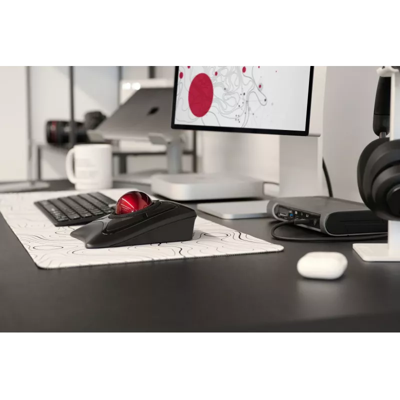 Kensington Expert muis draadloze trackball, dubbelhandig, optisch, RF draadloos + Bluetooth, 400 DPI, zwart