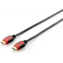 Equip 119343 HDMI 2.0 high-speedkabel met Ethernet, HDMI A male naar male, tweekleurig, 3 m, 4K/60 Hz, HDR, verguld, rood/zwart