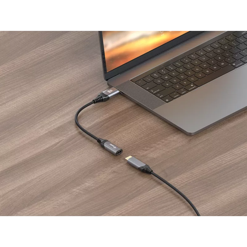 Equip DisplayPort 1.2 naar HDMI-adapter, 4K/60Hz, 0,15 m, DisplayPort, HDMI, stekker, bus, recht