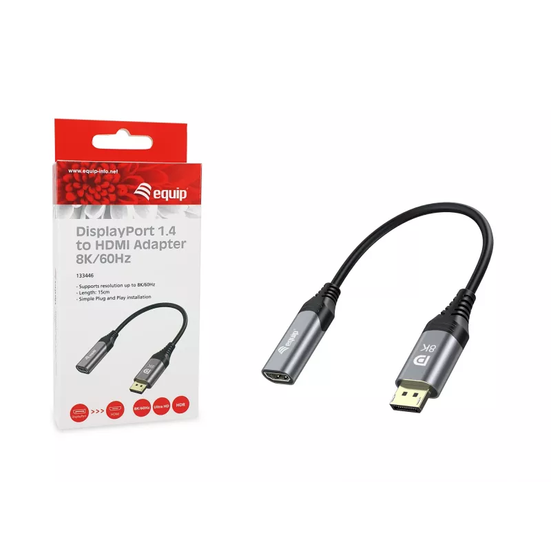 Equip DisplayPort 1.4 naar HDMI-adapter 8K 60Hz 0,15 m
