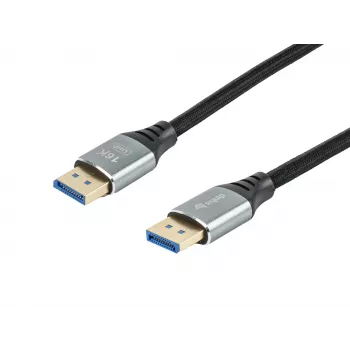 Equip DisplayPort 2.1 premium kabel, 1,0 m, 16K/60Hz, 54 Gbit/s