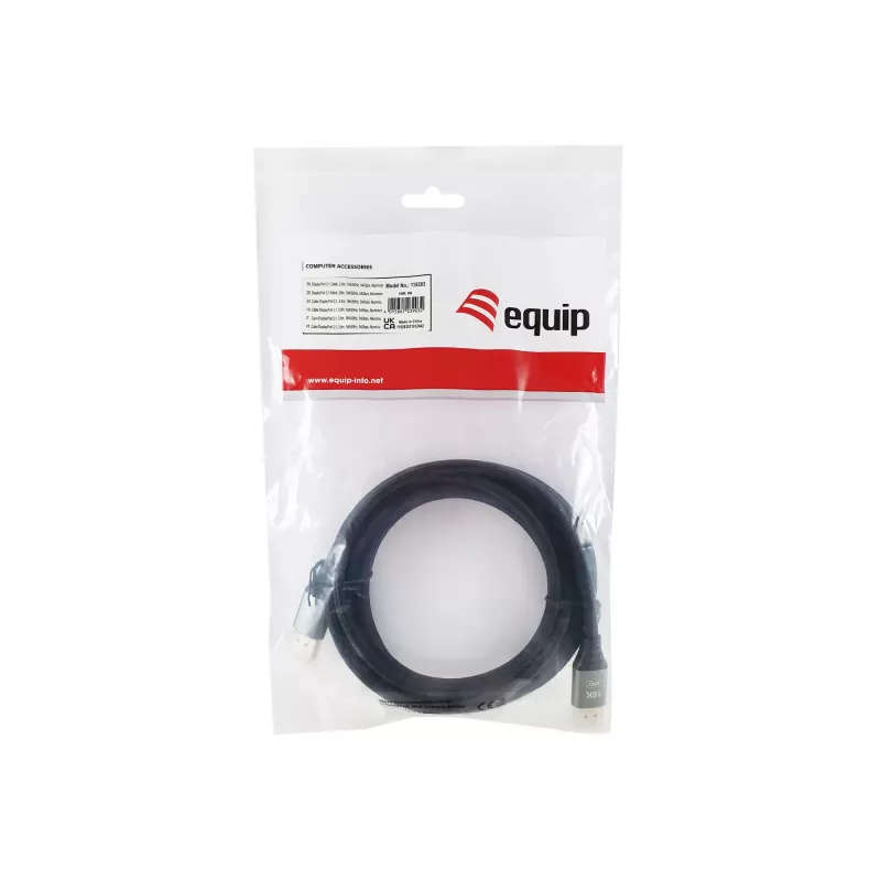 Equip DisplayPort 2.1 premium kabel, 3,0 m, 16K/60 Hz, 54 Gbit/s