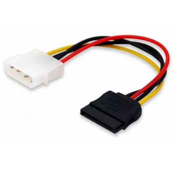 Equip SATA interne stroomkabel, Molex (4-polig), SATA 15-polig, 0,15 m, stekker, recht, recht