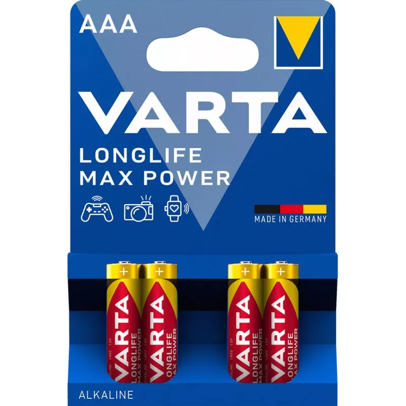 VARTA batterij Longlife Max Power Micro AAA LR03 1x4