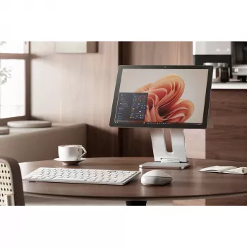 Kensington verhoogde standaard voor Surface, platina, aluminium, rubber, thermoplastisch polyurethaan (TPU), zink, 126,4 mm, 139,3 mm, 193 mm, 612 g