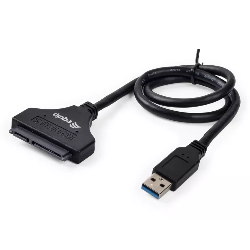 Equip USB 3.0 naar SATA adapter, zwart, 5 Gbit/s, CE, 50 mm, 9,5 mm, 550 mm