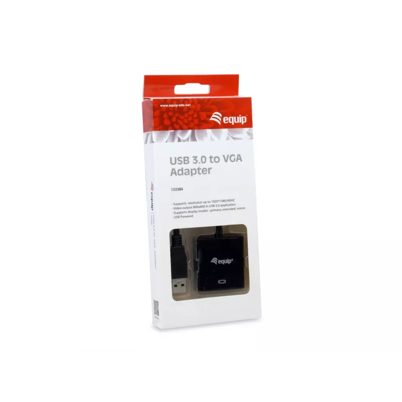 Equip USB 3.0 naar VGA adapter, 3.2 Gen 1 (3.1 Gen 1), USB Type-A, VGA (D-Sub) uitgang, 1920 x 1080 pixel