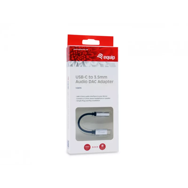 Equip USB-C naar 3,5 mm audio-DAC-adapter