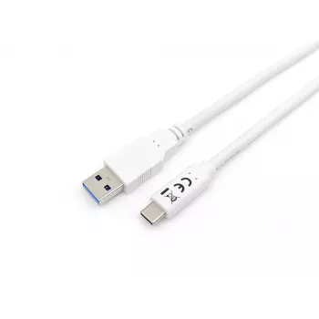Equip USB 3.2 Gen 1 Type-C naar A kabel, M/M, 1 m, 1 m, USB A, USB C, USB 3.2 Gen 1 (3.1 Gen 1), 5 Gbit/s, wit