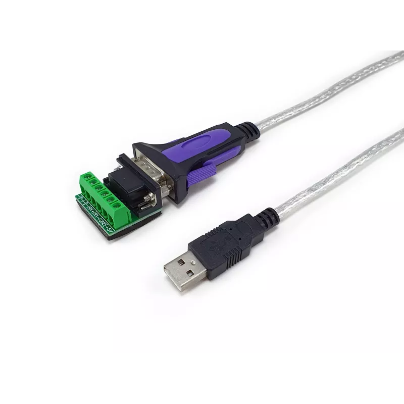 Equip USB-A naar serieel RS-422/485 DB9 adapterkabel, grijs, 1,5 m, USB Type-A, DB-9, stekker, stekker