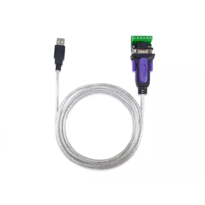 Equip USB-A naar serieel RS-422/485 DB9 adapterkabel, grijs, 1,5 m, USB Type-A, DB-9, stekker, stekker