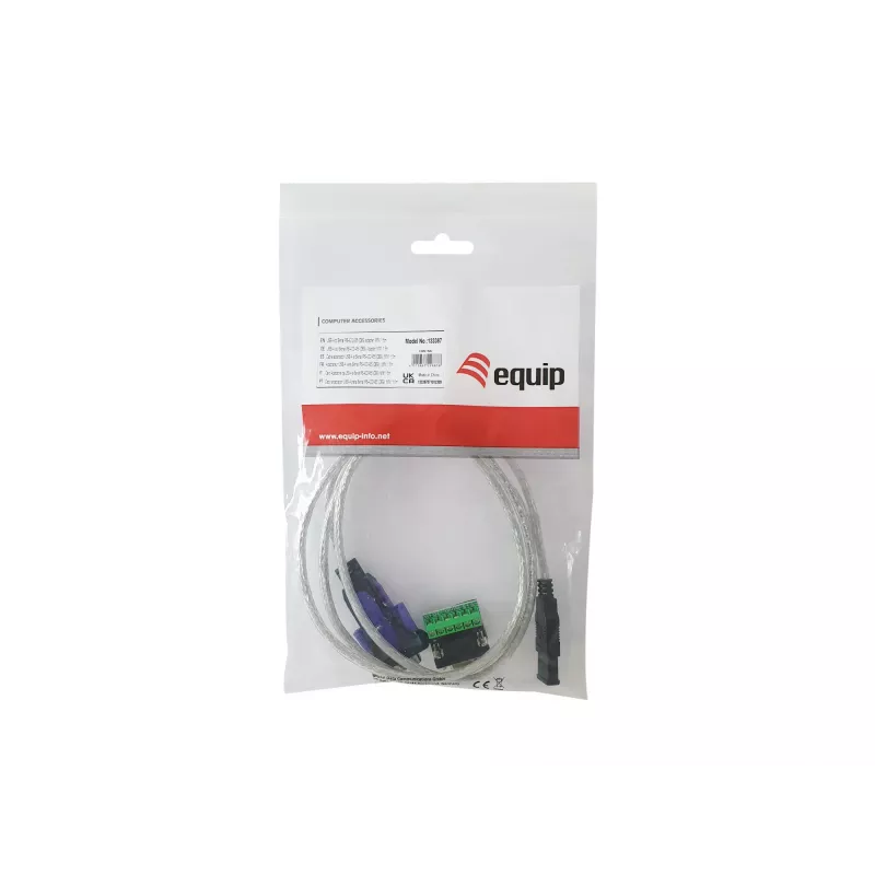 Equip USB-A naar serieel RS-422/485 DB9 adapterkabel, grijs, 1,5 m, USB Type-A, DB-9, stekker, stekker