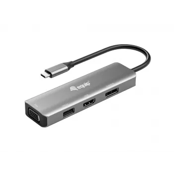 Equip USB-C naar HDMI/DisplayPort/VGA/USB adapter, USB Type-C, HDMI-uitgang, DisplayPort-uitgang, VGA (D-Sub) uitgang, 3840 x 2160 pixel