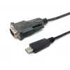 Equip USB-C naar serieel DB9 kabel M/M 1,5 m zwart