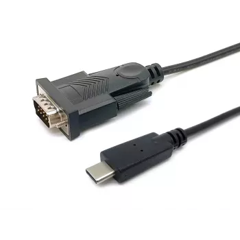 Equip USB-C naar serieel DB9 kabel M/M 1,5 m zwart