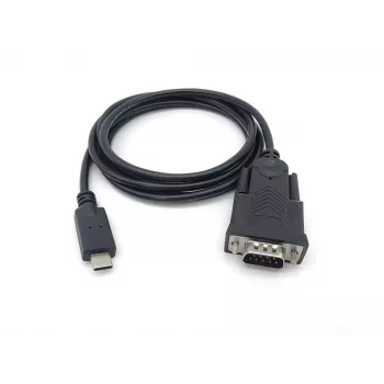 Equip USB-C naar serieel DB9 kabel M/M 1,5 m zwart