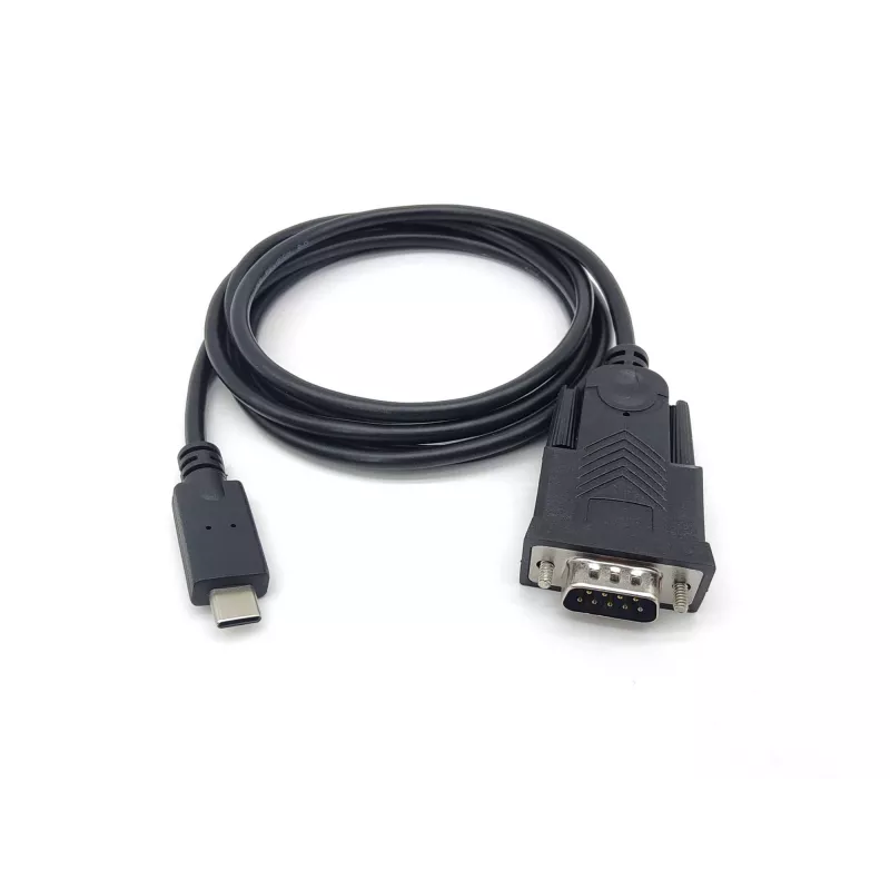 Equip USB-C naar serieel DB9 kabel M/M 1,5 m zwart