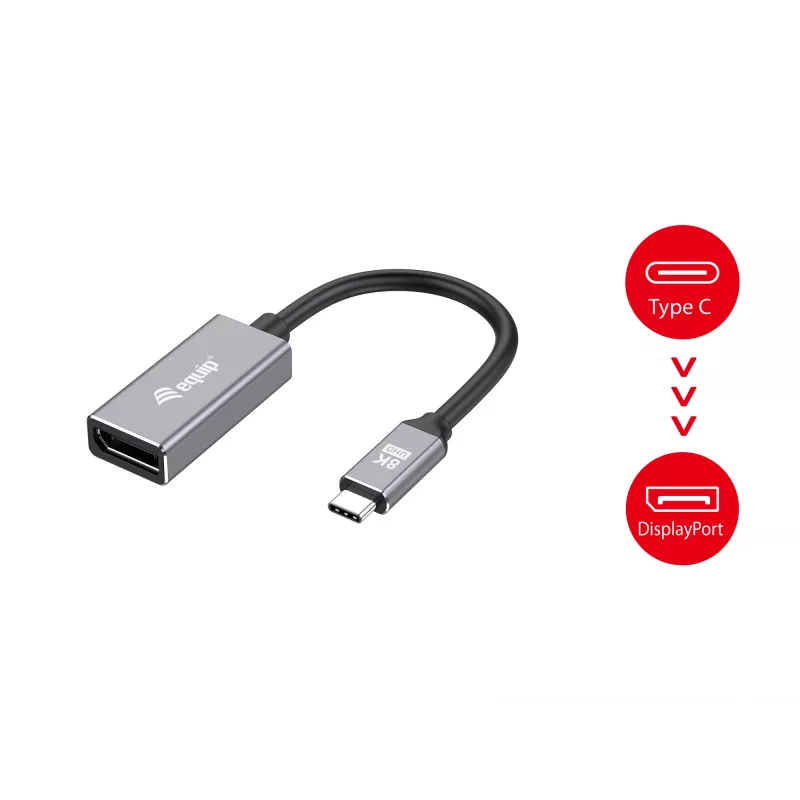 Equip USB-C naar DisplayPort 1.4 adapter 8K 30Hz 0.15m