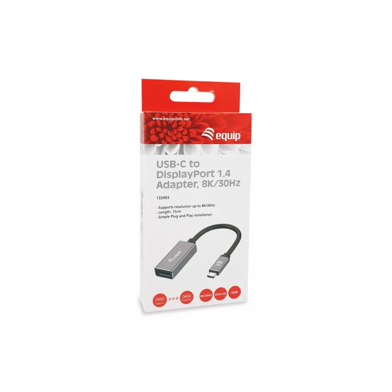 Equip USB-C naar DisplayPort 1.4 adapter 8K 30Hz 0.15m