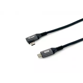 Equip USB 2.0 C naar C 90° haakse kabel, M/M, 1,0 m, 100 W met Emark-chipset