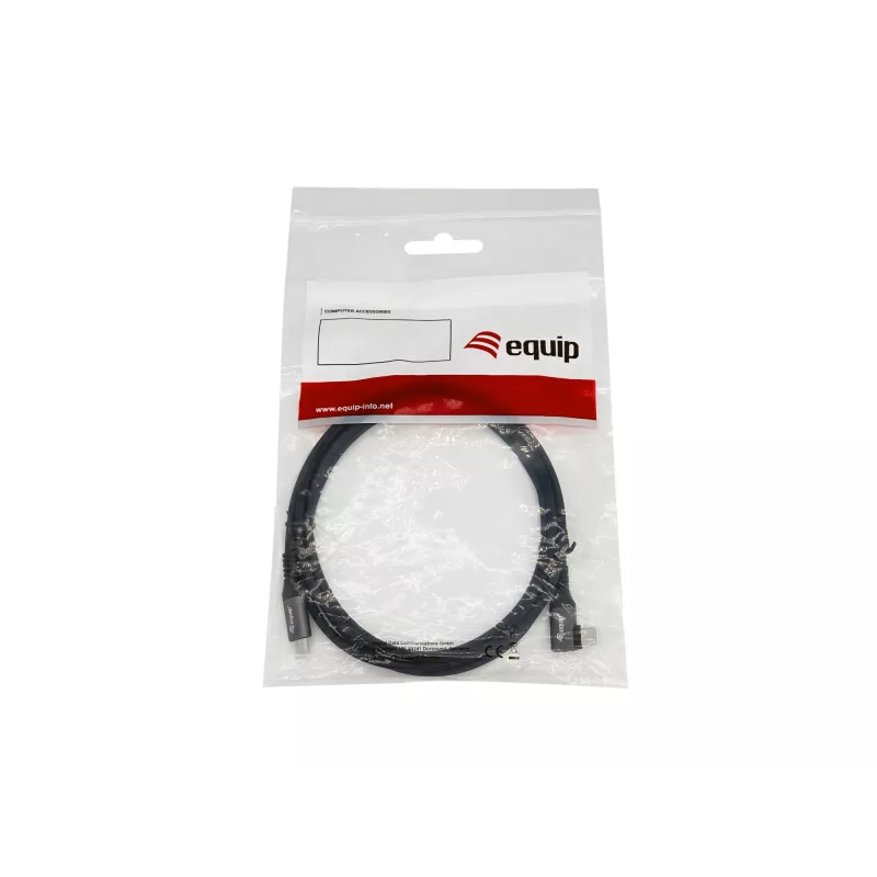 Equip USB 2.0 C naar C 90° haakse kabel, M/M, 1,0 m, 100 W met Emark-chipset