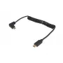 Equip USB 2.0 C naar C 90° haakse spiraalkabel M/M 1 m zwart