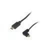 Equip USB 2.0 C naar C 90° haakse spiraalkabel M/M 1 m zwart