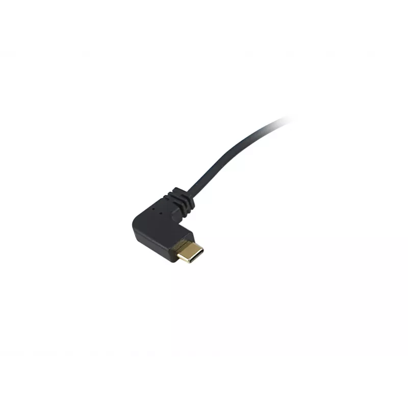 Equip USB 2.0 C naar C 90° haakse spiraalkabel M/M 1 m zwart