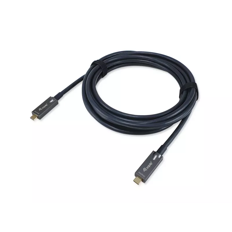 Equip USB-C naar C actieve optische kabel, 10m, 4K/60Hz, video+data+PD