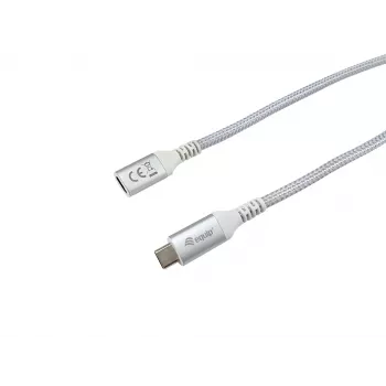 Equip USB 3.2 Gen 2 C naar C verlengkabel, 0,5 m, M/F, 4K/60Hz, 10 Gbit/s, wit