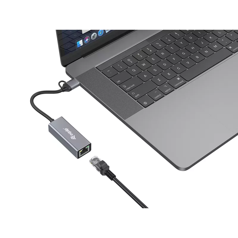 Equip USB-C naar 2,5 Gigabit Ethernet netwerk (USB-C+A) adapter