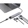 Equip USB-C 8-in-1 multifunctionele adapter, bedraad, USB Type-C, 100 W, 1000 Mbit/s, 1000BASE-T, IEEE 802.3ab