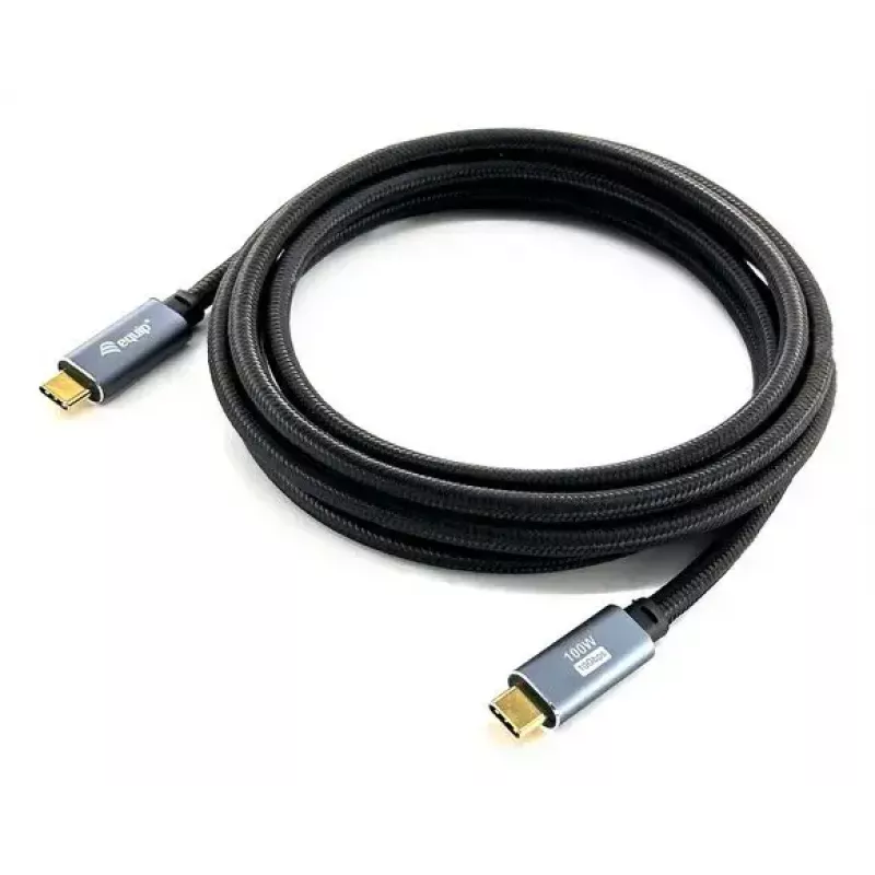 USB-C naar C kabel EQUIP 3,0 m — USB 3.2 Gen 2 (10 Gbit/s), PD100W, 4K/60Hz, zwart
