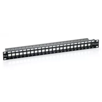 Equip 24-poorts Keystone Cat.6 ongeïsoleerd patchpanel, zwart