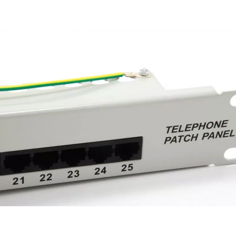 Equip 25-poorts Cat.3 RJ45 ISDN patchpanel, lichtgrijs