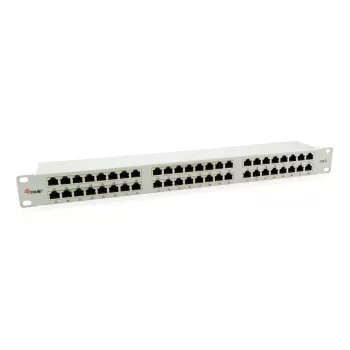 Equip 48-poorts Cat.6 afgeschermd patchpanel, lichtgrijs