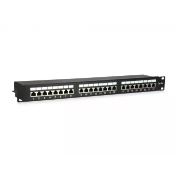 Equip 24-poorts Cat.5e afgeschermd patchpanel, zwart