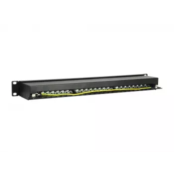 Equip 24-poorts Cat.5e afgeschermd patchpanel, zwart