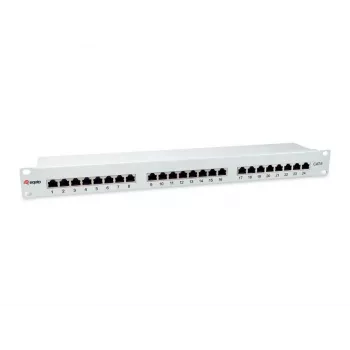 Equip 24-poorts Cat.6 afgeschermd patchpanel, lichtgrijs